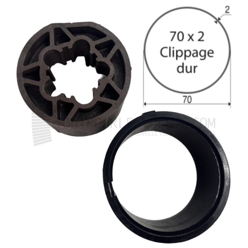 Bagues d'adaptation (roue et couronne) pour moteur Somfy diamètre 55/63 - pour tube rond 70