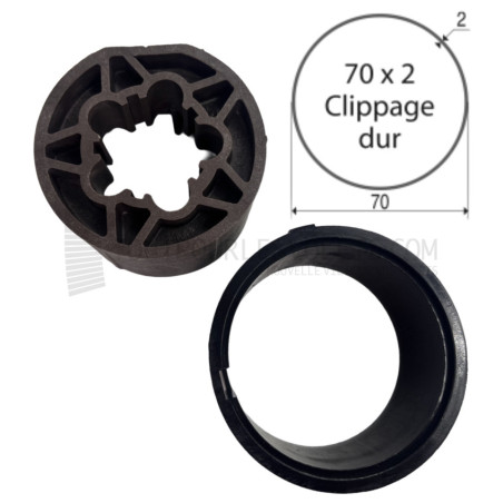 Bagues d'adaptation (roue et couronne) pour moteur Somfy diamètre 55/63 - pour tube rond 70