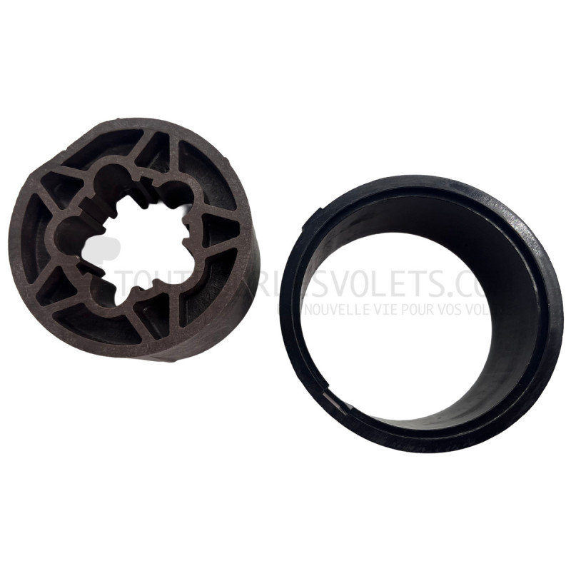 Bagues d'adaptation (roue et couronne) pour moteur Somfy diamètre 55/63 - pour tube rond 70