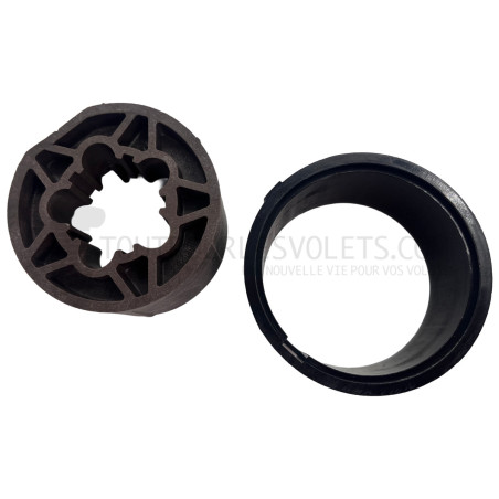 Bagues d'adaptation (roue et couronne) pour moteur Somfy diamètre 55/63 - pour tube rond 70