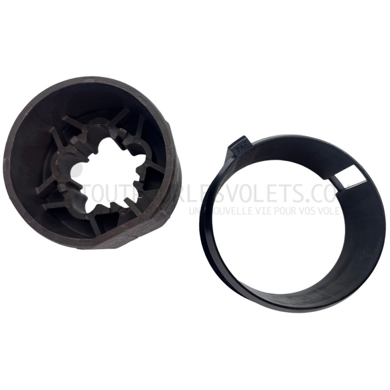 Bagues d'adaptation (roue et couronne) pour moteur Somfy diamètre 55/63 - pour tube rond 70