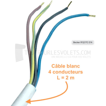 Moteur store banne Becker C12 R40/17C - Radio - 40 Nm