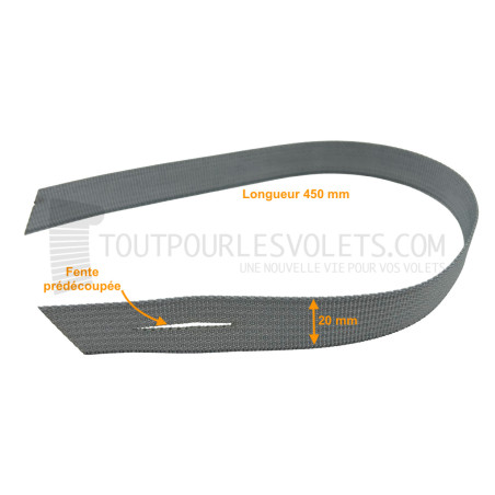 Sangle avec fente (Attache Tablier) - 20 x 450 mm - Fixation Universelle - Épaisseur Lame 8 mm