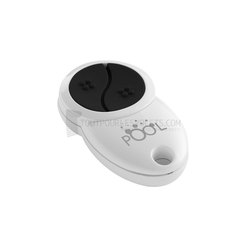 Télécommande volet roulant de piscine Teleco TXP - 2 boutons - Portable et murale - Blanc