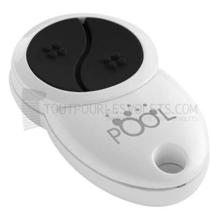 Télécommande volet roulant de piscine Teleco TXP - 2 boutons - Portable et murale - Blanc