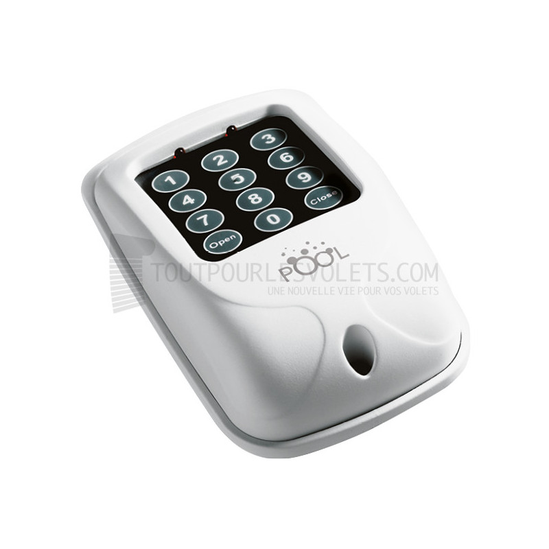 Clavier à code radio volet de piscine Teleco TXK Pool - 4 canaux - Blanc
