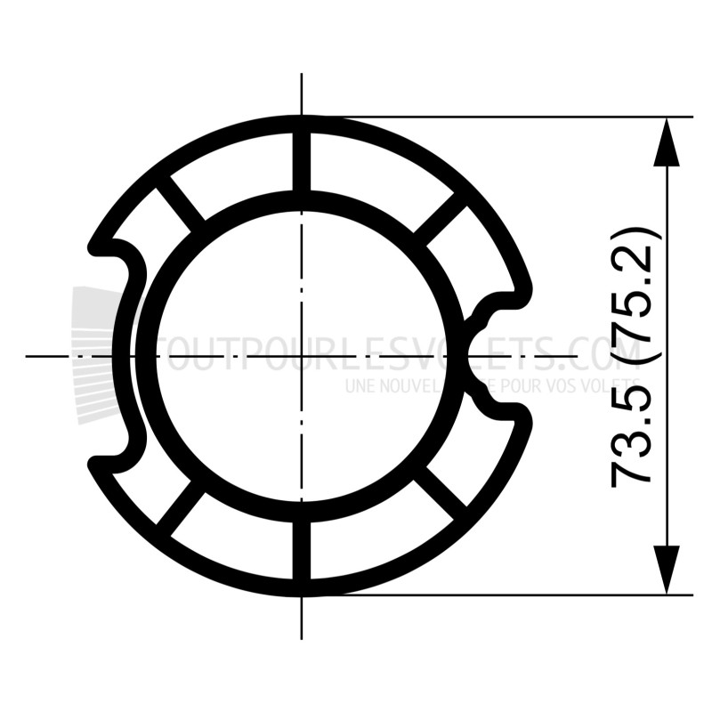 Adaptations moteur TPV.com diam. 50 et tube rond à goutte diam. 78