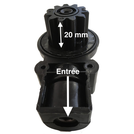 Renvoi d'angle débrayable pour treuil à sortie latérale - Entrée 6p7 - Côté Gauche