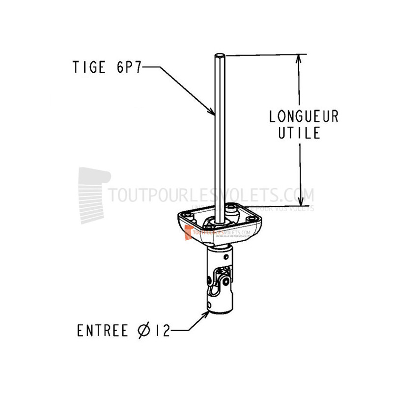 Sortie 45° diam. 12 - Tige 6p7 L315 - Blanc