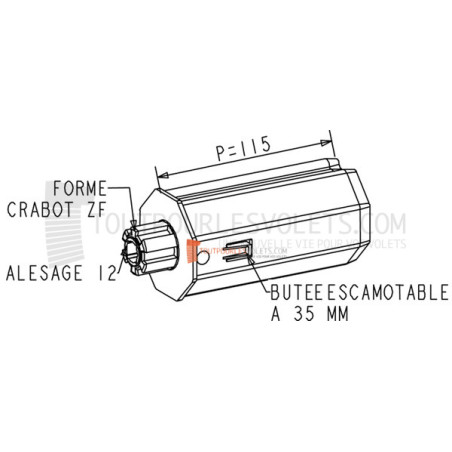 Embout pour octo 60, crabot 27 type ZF et Carré 10