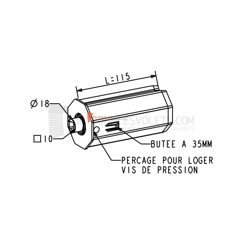 Embout pour octo 60, Téton diam. 18 et C10