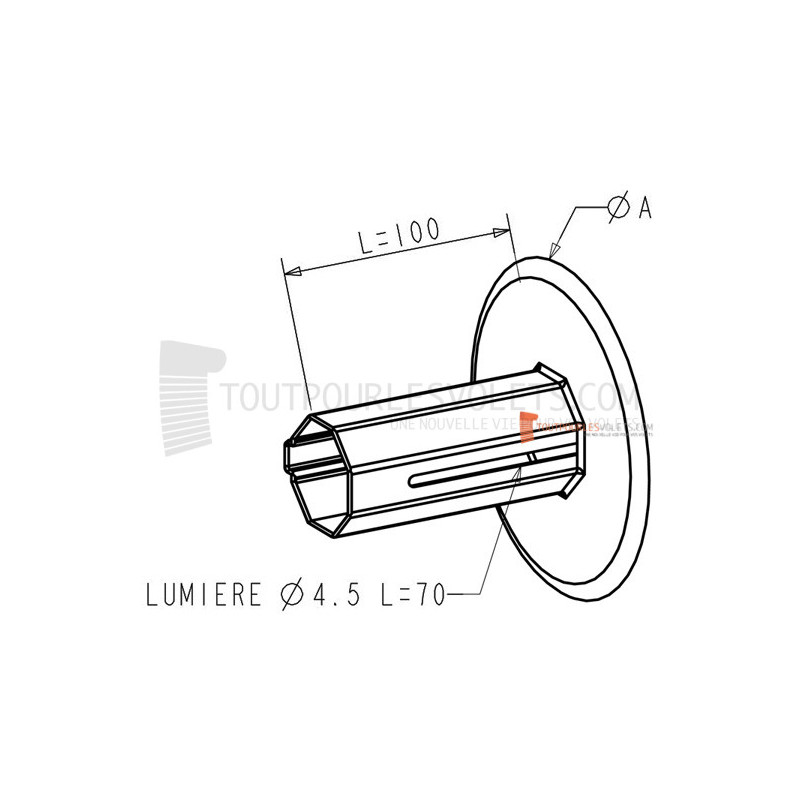 Flasque de guidage pour tube octo 40 diam. 130 mm