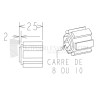 Moyeu pour embout universel - Carré de 10