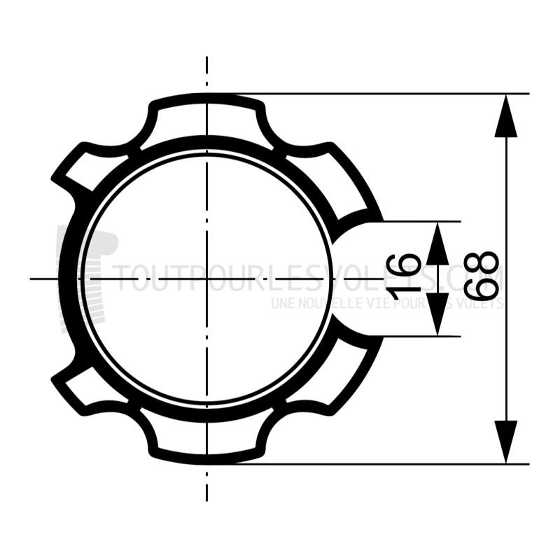 Adaptations moteur TPV.com diam. 50 et tube rond à goutte diam. 70