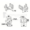 Support moteur déporté - pour carré de 10 et coussinet à broche