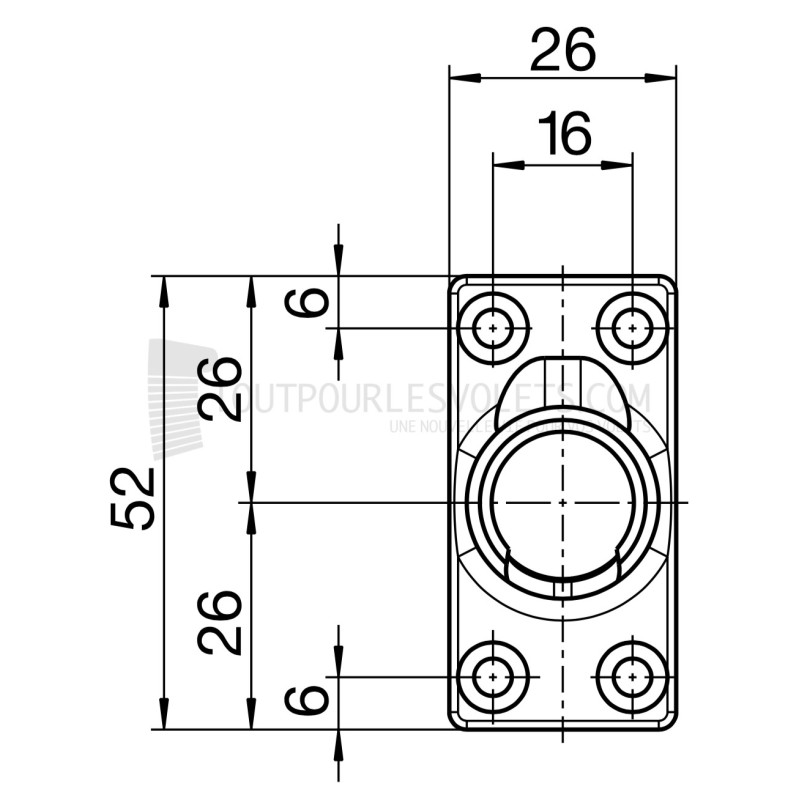 Sortie 45° PVC 52x26 - Entrée mâle 12 - Tige C6 L 160