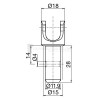 Sortie 45° PVC 52x26 - Entrée mâle 12 - Tige C6 L 160
