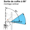 Sortie 90° Zamak Nickelé 85x42 - Entrée femelle 12 - Tige 6p7 L350