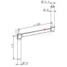 Manivelle volet roulant complète alu diam. 12 Blanc L1100 mm