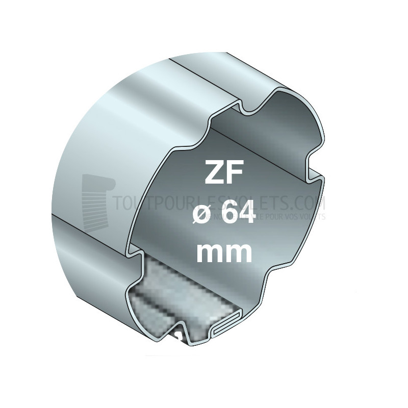 Tube rond canelé diam. 64 type ZF64 - 2500 mm