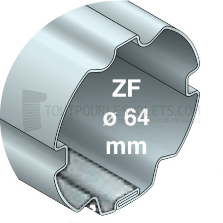Tube rond canelé diam. 64 type ZF64 - 2000 mm