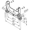 Support moteur Nice série ERA MH diam. 45 - Flanc caisson (entraxes 67,5 et 85 mm)