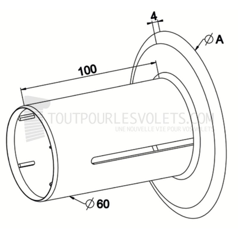 Flasque de guidage pour tube ZF54 diam. 195 mm