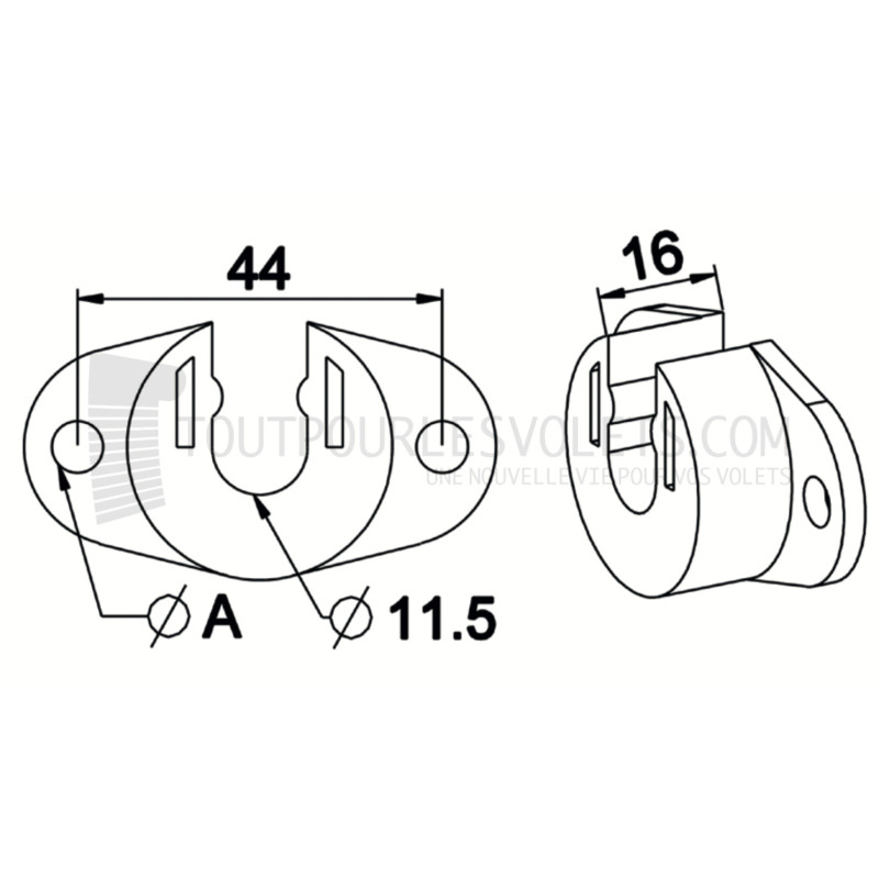 Coussinet en nylon, pour téton de 10 mm