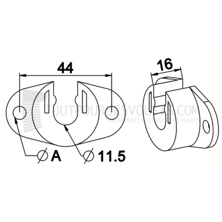 Coussinet en nylon, pour téton de 10 mm