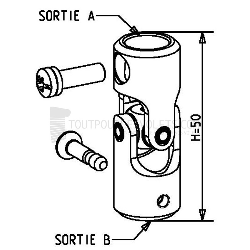 Genouillère acier  Hexa 10 femelle / Hexa 10 femelle - Blanc