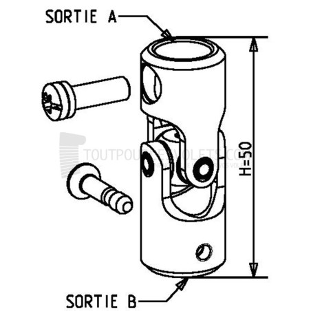 Genouillère acier  Hexa 10 femelle / Hexa 10 femelle - Blanc