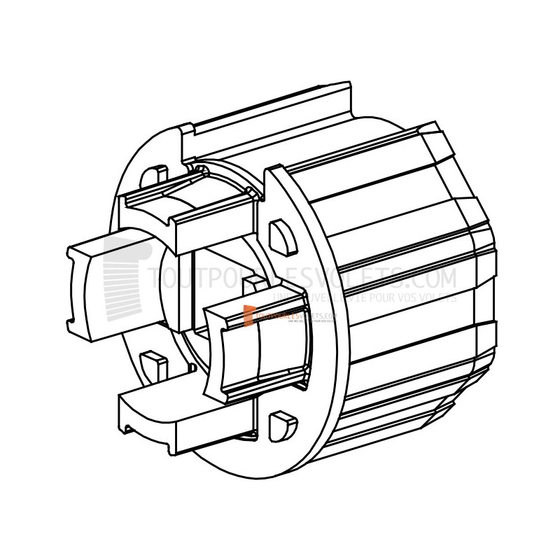 Embout pour tubes Octo 60 ou Deprat 62, Carré de 16 traversant
