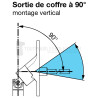 Sortie 90° 85x42 - Entrée Rond ø 14 femelle - Tige Hexa 7 L 480 - Nickelé