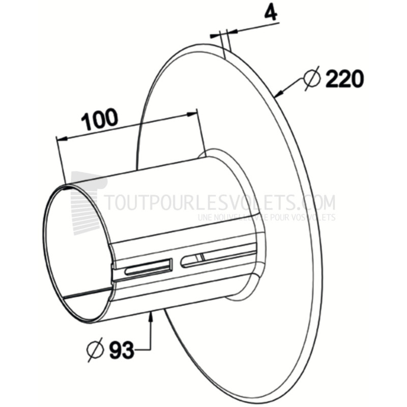 Flasque de guidage pour tube ZF80 diam. 220 mm