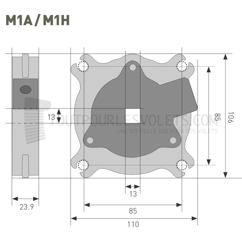 Antichute Gaposa M1A pour porte de garage 80 Nm