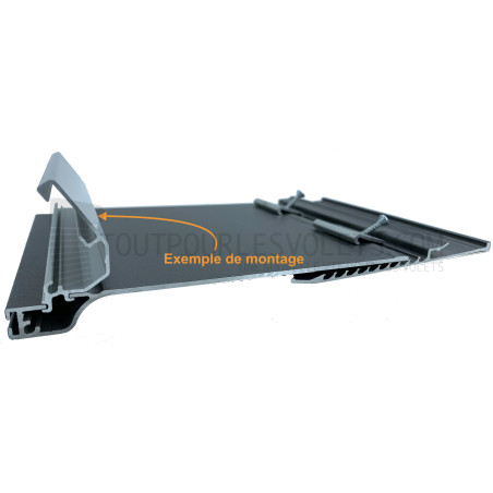 Raidisseur pour sous face de coffre en alu - 3000 mm - Brut