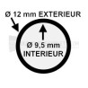 Manivelle acier complète - diam. 12 ext. - Blanc - L1200 mm