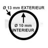Manivelle alu complète - diam. 13 ext. - Blanc - L1300 mm