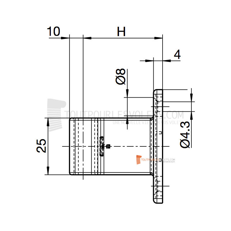Bloqueur en PVC Gris pour manivelle de volet roulant de ∅ 12 à 17 mm