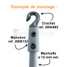 Manchon de liaison pour crochet et manivelle diam. 12 - Blanc