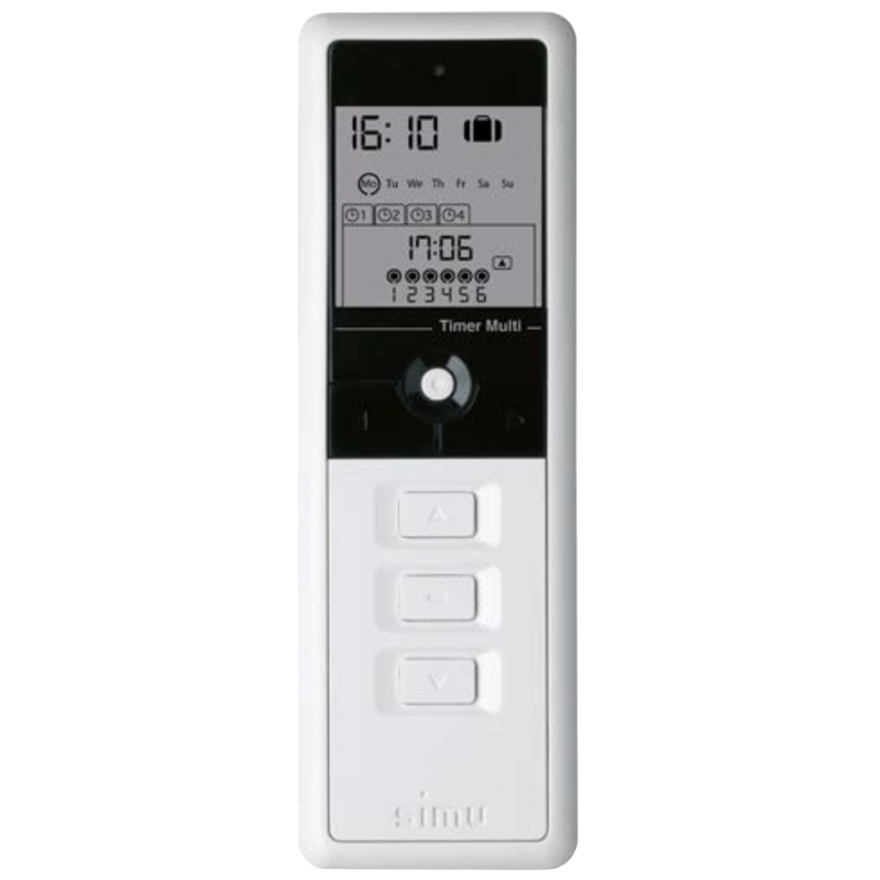 Simu Timer multi - Télécommande radio Hz 6 canaux + Horloge - Blanc