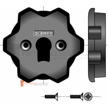Adaptateur moteur Somfy diam. 40 et supports diam. 50