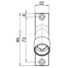 Sortie 90° 85x22 - Entrée Rond ø 12 femelle - Tige Hexa 7 L 320 - Nickelé
