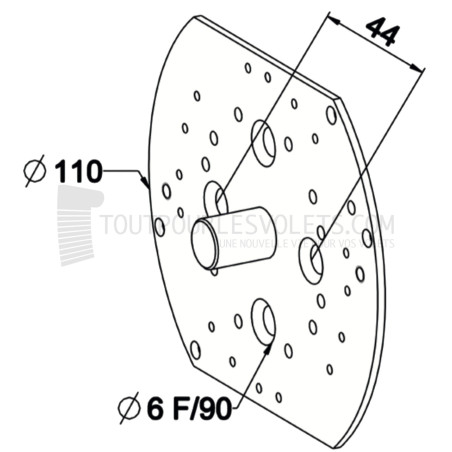 Plaque d'adaptation universelle avec téton 12