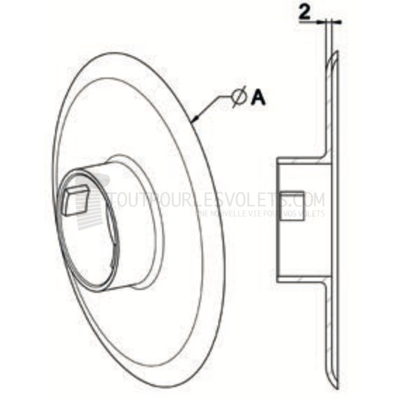 Flasque de guidage clippable sur embouts universels ZF - Diam. 140