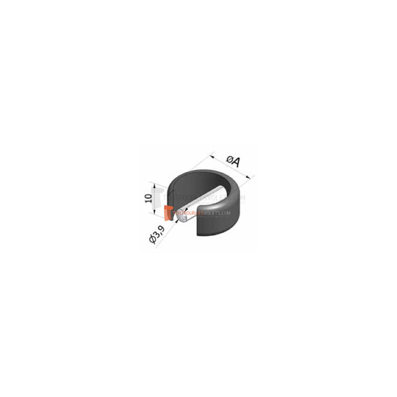 Anneau clippable Blanc pour fixation rapide de manivelle de volet roulant de ∅ 13 mm