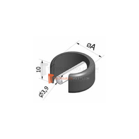 Anneau clippable Blanc pour fixation rapide de manivelle de volet roulant de ∅ 13 mm