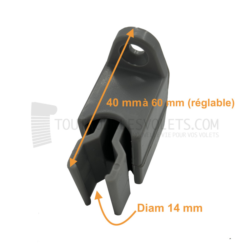 Bloqueur réglable pour manivelle de volet roulant diam. 14 - Coloris Gris