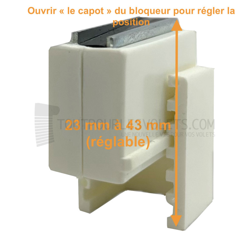 Bloqueur magnétique réglable pour manivelle de volet roulant - Coloris Blanc