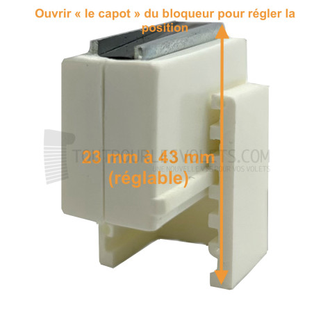 Bloqueur magnétique réglable pour manivelle de volet roulant - Coloris Blanc